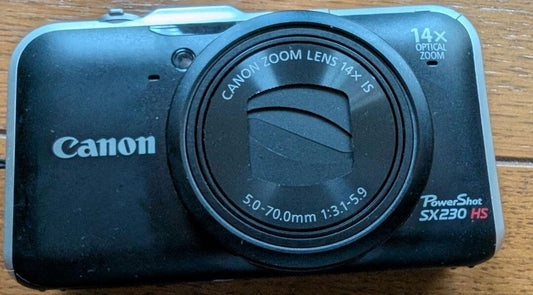 Canon PowerShot SX230 HS 12.1 MP 14x Zoom Digital Camera Black From Japan Used